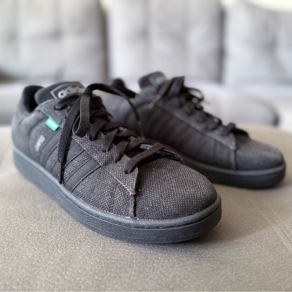 2014 ADIDAS CAMPUS HEMP SZ 10 US BLACK SHOES MEN'S